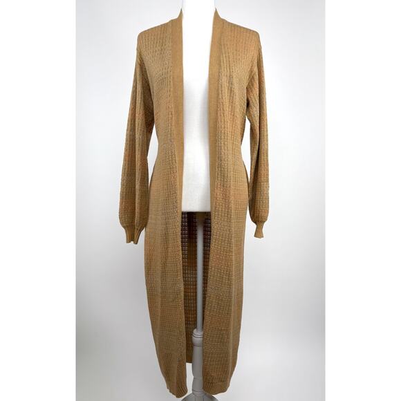 L Space Encinitas Longline Knit Cardigan Size XS Small Tan Beachy Casual Boho - Picture 5 of 15